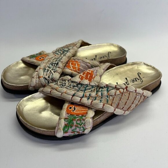 Free People Women's Wildflowers Crossband Sandal Size 38.5 Multicolor - Picture 1 of 14